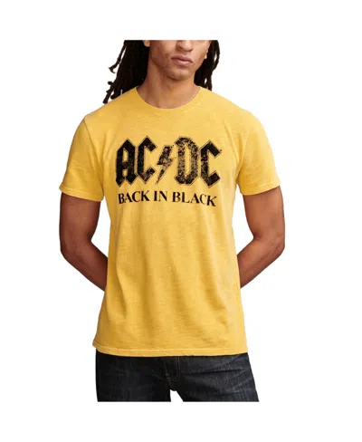 Shop Lucky Brand Men's Acdc Back In Black Short Sleeve T-shirt In Yolk Yellow