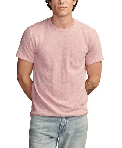 Shop Lucky Brand Men's Linen Short Sleeve Pocket Crew Neck T-shirt In Red Violet