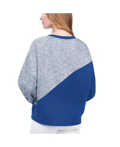 Shop G-iii 4her By Carl Banks Women's  Blue New York Knicks Benches Split Pullover Sweatshirt