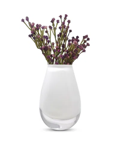 Shop Vivience 6.5"h White Glass Bud Vase In Clear,white