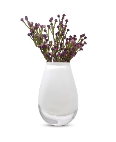 Vivience 6.5"h White Glass Bud Vase In Clear,white