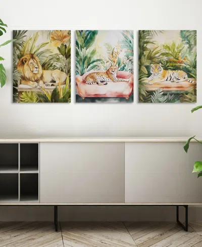 Madison Park Jungle Feline Jungle Tiger Canvas Wall Art In Tiger Green Multi