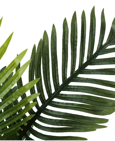 Monarch Specialties 24" Indoor Artificial Floor Palm Plant With Decorative Beige Woven Basket In Green