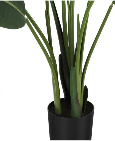 Monarch Specialties 60" Indoor Artificial Floor Bird Of Paradise Tree With Black Pot In Green