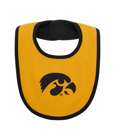 Shop Outerstuff Baby Boys And Girls Black Iowa Hawkeyes Home Field Advantage Three-piece Bodysuit, Bib And Booties S