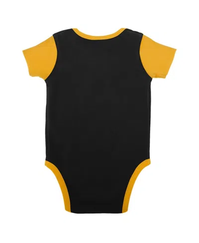 Outerstuff Baby Boys And Girls Black Iowa Hawkeyes Home Field Advantage Three-piece Bodysuit, Bib And Booties S In Black
