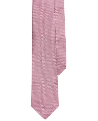 Shop Polo Ralph Lauren Men's Pin Dot Silk Tie In Pink,white