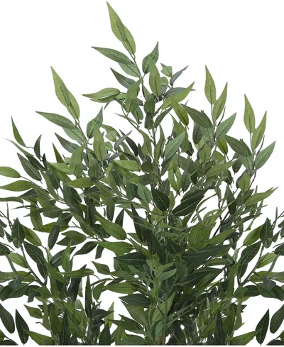 Monarch Specialties 47" Inddor Artificial Floor Acacia Tree With Black Pot In Green