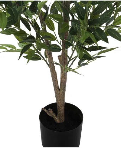 Monarch Specialties 47" Inddor Artificial Floor Acacia Tree With Black Pot In Green