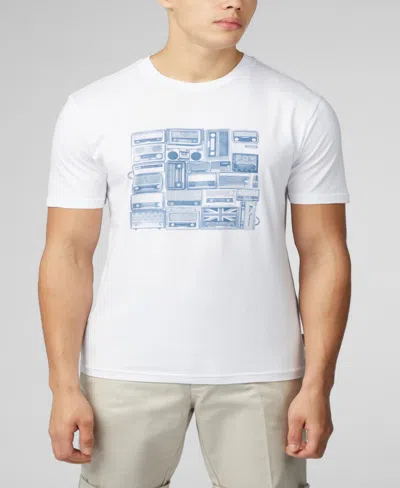 Shop Ben Sherman Men's Radio Stack Short Sleeve T-shirt In White