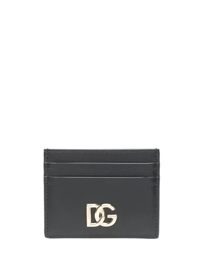 Shop Dolce & Gabbana Leather Credit Card Case In Black