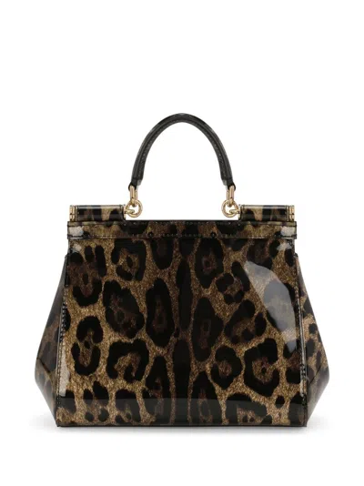 Shop Dolce & Gabbana Sicily Medium Leopard Print Handbag In Animalier1