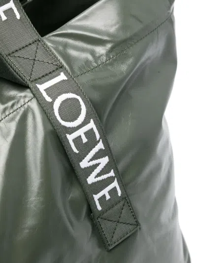 Shop Loewe Fold Shopper Paper Calfskin Tote Bag In Green