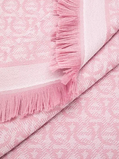Shop Ferragamo Gancini Wool Scarf In Pink