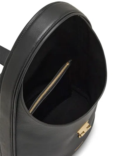 Shop Ferragamo Hobo Medium Leather Shoulder Bag In Black