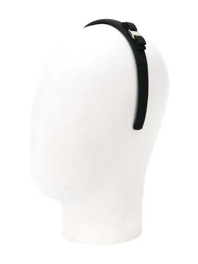 Shop Ferragamo Vara Cotton Headband In Black
