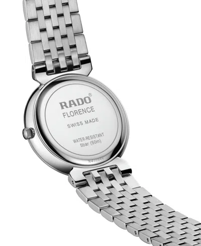 Shop Rado Women's Swiss Florence Diamond (1/20 Ct. T.w.) Stainless Steel Bracelet Watch 38mm In No Color