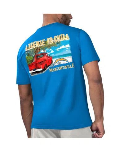 Shop Margaritaville Men's  Powder Blue Los Angeles Chargers Licensed To Chill T-shirt