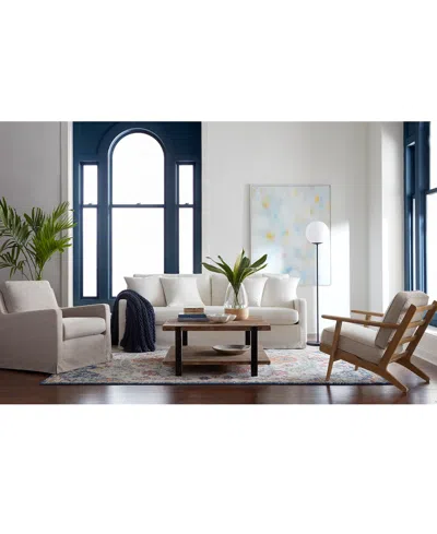 Macy's Keiffer 34" Fabric Swivel Glider, Created For  In Peyton Navy