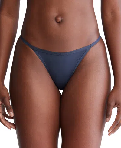 Shop Calvin Klein Women's Ideal Stretch Micro String Thong Underwear Qd5115 In Speakeasy