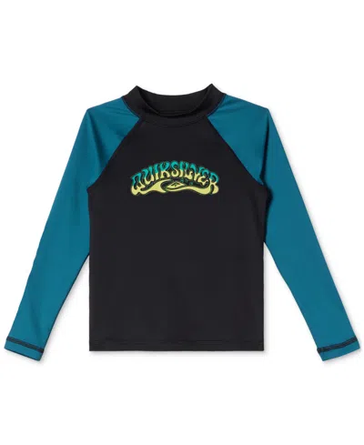 Shop Quiksilver Toddler & Little Boys Everyday Colorblocked Logo-print Upf 50+ Long-sleeve Surf Rash Guard In Xbbb-navy
