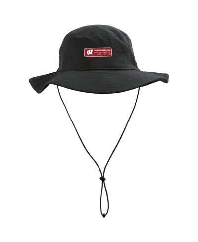 Shop Under Armour Men's  Black Wisconsin Badgers Performance Boonie Bucket Hat