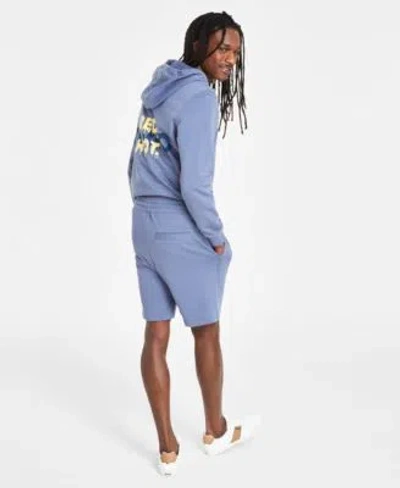 Shop Hugo By  Boss Mens Logo Hoodie Shorts In Open Bu