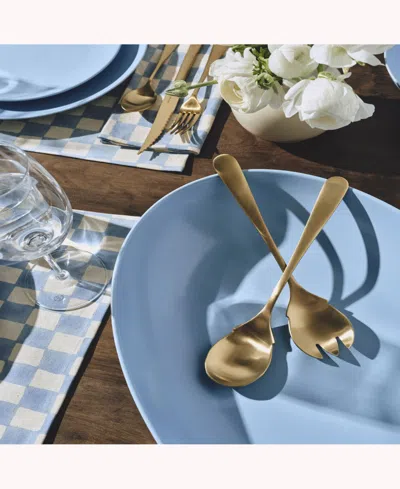 Shop Year & Day 2-pc Serving Fork And Spoon Set In Matte Gold