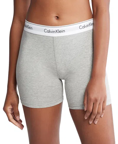 Shop Calvin Klein Women's Modern Cotton Boxer Brief Qf7625 In Grey Heather