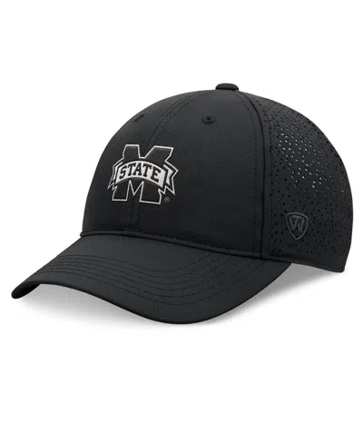 Shop Top Of The World Men's  Black Mississippi State Bulldogs Liquesce Trucker Adjustable Hat