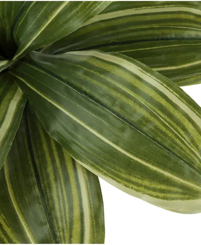 Monarch Specialties 17" Indoor Artificial Dracaena Plant With Decorative Black Pot In Green