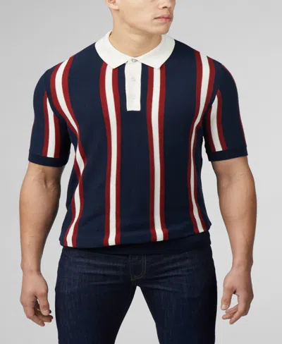 Shop Ben Sherman Men's Mod Knitted Rugby Short Sleeve Shirt In Dark Navy
