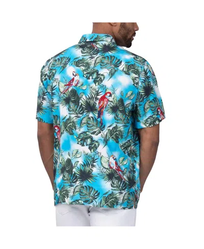 Shop Margaritaville Men's  Light Blue San Francisco 49ers Jungle Parrot Party Button-up Shirt