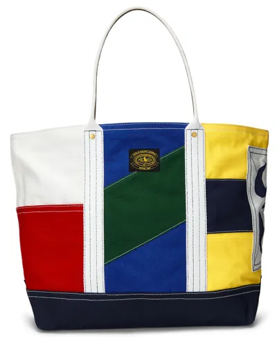 Shop Polo Ralph Lauren Men's Large Colorblocked Tote Bag In Multi