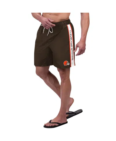 Shop G-iii Sports By Carl Banks Men's  Brown Cleveland Browns Streamline Volley Swim Shorts