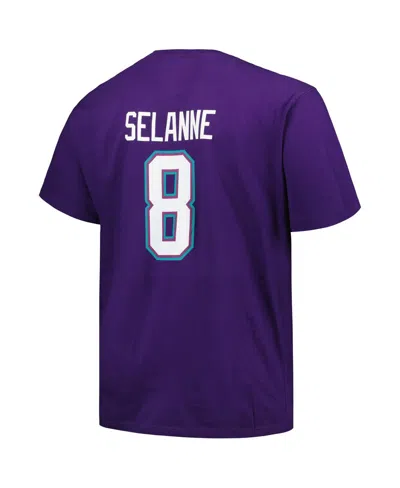 Mitchell & Ness Men's  Teemu Selanne Purple Anaheim Ducks Big And Tall Name & Number T-shirt In Purple
