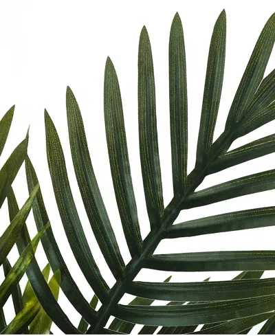 Shop Monarch Specialties 20" Indoor Artificial Palm Plant With Decorative Black Pot In Green