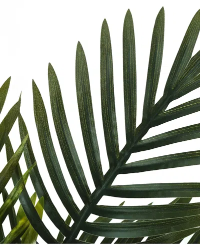 Monarch Specialties 20" Indoor Artificial Palm Plant With Decorative Black Pot In Green