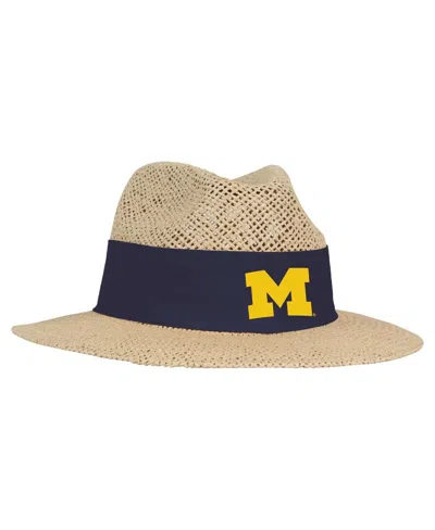 Shop Ahead Men's  Tan Michigan Wolverines Wellington Gambler Straw Hat