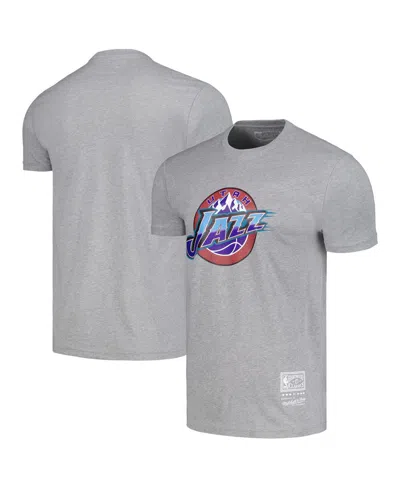 Shop Mitchell & Ness Men's And Women's  Gray Utah Jazz Hardwood Classics Mvp Throwback Logo T-shirt