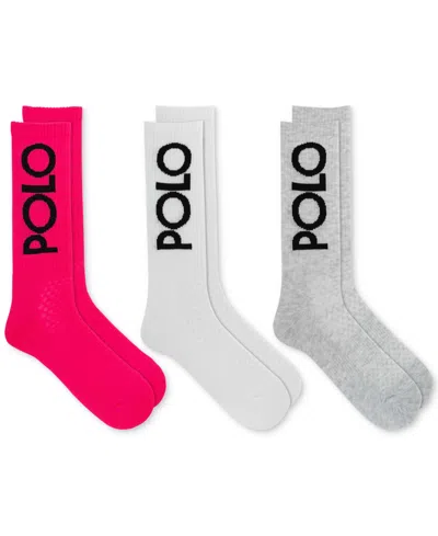 Shop Polo Ralph Lauren Women's 3-pk. Big Polo Crew Socks In Multi