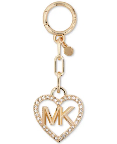 Shop Michael Kors Michael  Charms Metal Mk Heart Pave Key Charm In K Gold