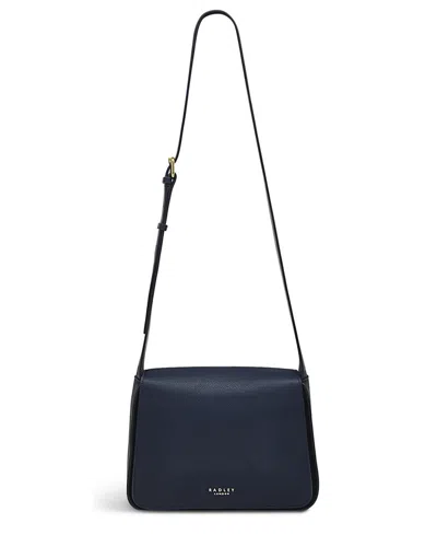 Radley London Westwell Lane Leather Flapover Crossbody In Ink