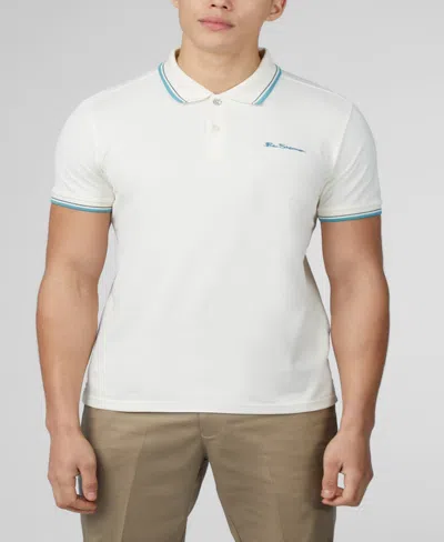Shop Ben Sherman Men's Signature Short Sleeve Polo Shirt In Ivory