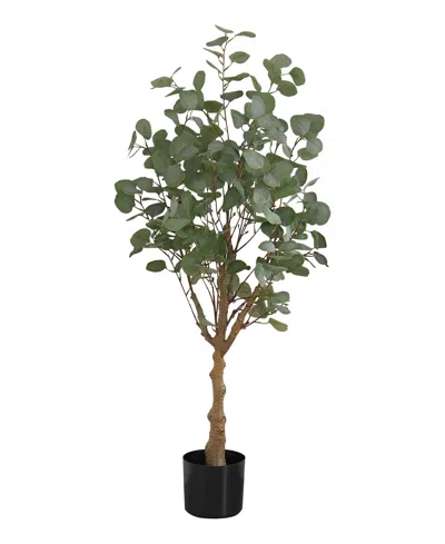 Shop Monarch Specialties 46" Indoor Artificial Floor Eucalyptus Tree With Black Pot In Green