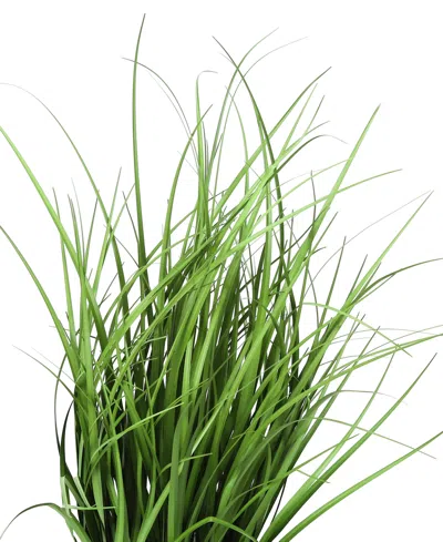 Monarch Specialties 23" Indoor Artificial Grass Plant With Decorative Black Pot In Green
