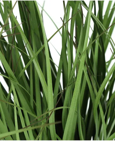 Monarch Specialties 23" Indoor Artificial Grass Plant With Decorative Black Pot In Green