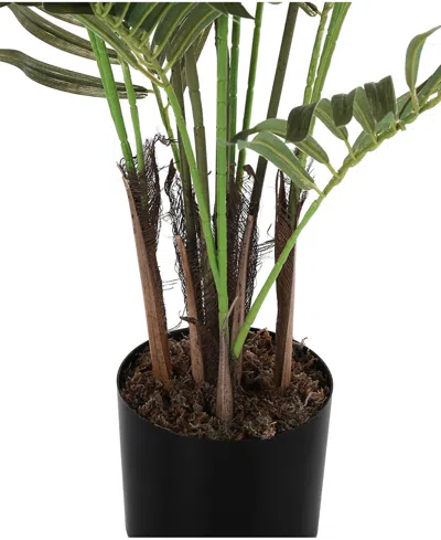 Monarch Specialties 47" Indoor Artificial Floor Areca Palm Tree With Black Pot In Green