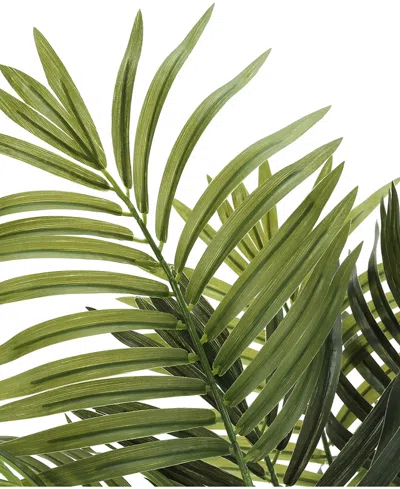 Monarch Specialties 47" Indoor Artificial Floor Areca Palm Tree With Black Pot In Green