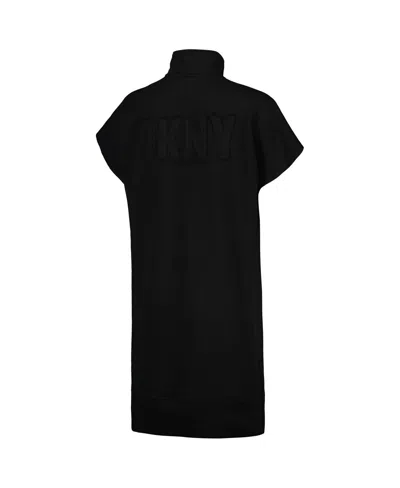 Dkny Women's  Sport Black Los Angeles Dodgers Emily Quarter-zip Sneaker Dress In Black